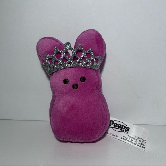 PEEPS Plush Stuffed EASTER Bunny Rabbit 6" LOT Of 3 Velour Blue Yellow And Pink - Picture 2 of 9